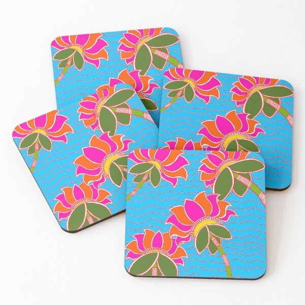 Item preview, Indian Art - Desi Madhubani painting - Lotus / flower painting  designed and sold by ShrutiCreates.