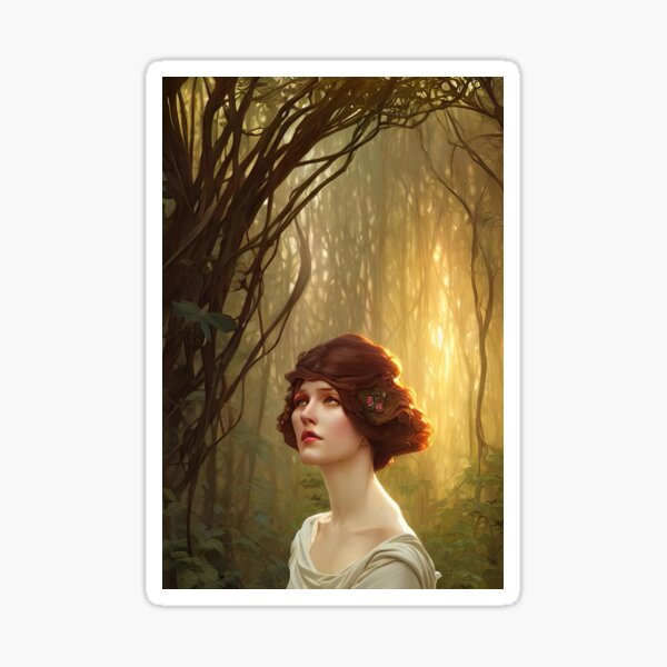 Item preview, The Girl In The Forest. Art Nouveau Collection designed and sold by NeuralDimension.
