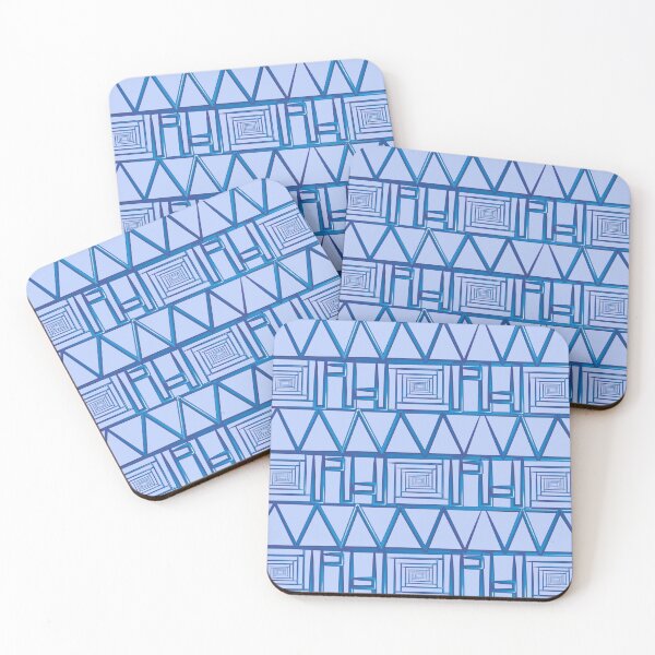 Item preview, blue colour square with tringle unique pattern design  designed and sold by sankacreation.