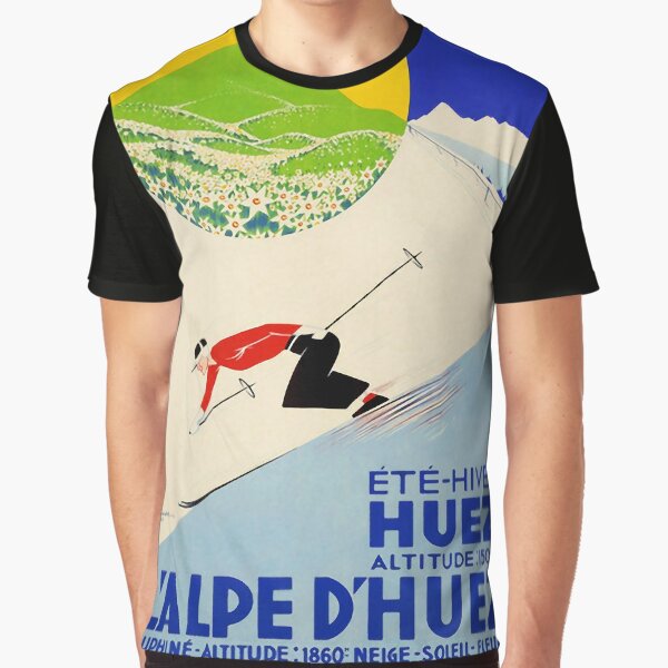 Swiss Alps Vintage Deco Sport ski poster sport travel Graphic T-Shirt