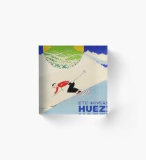 Swiss Alps Vintage Deco Sport ski poster sport travel Acrylic Block