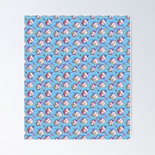 Item preview, blue fantasy unicorn pattern   designed and sold by Alexiouston.