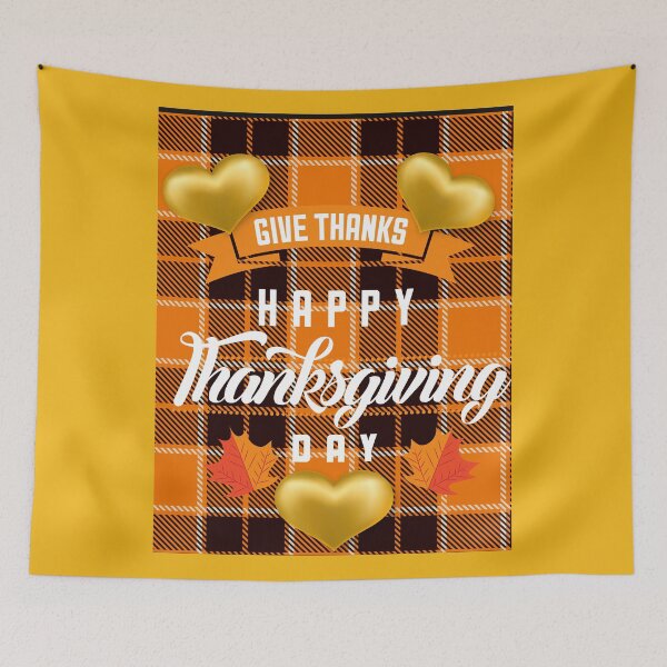 Item preview, Give Thanks and Happy Thanksgiving Day!! (Gold Hearts) designed and sold by SunMoonBeyond.