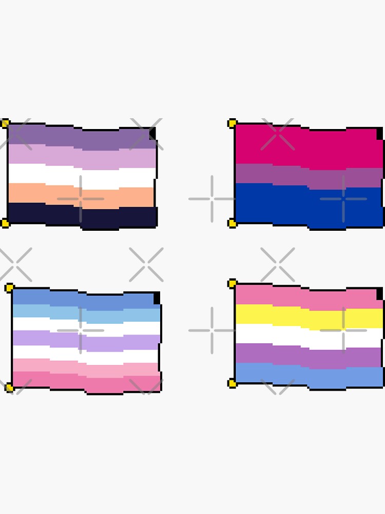 Pixel Bi Pride Flags Sticker For Sale By Team74 Redbubble