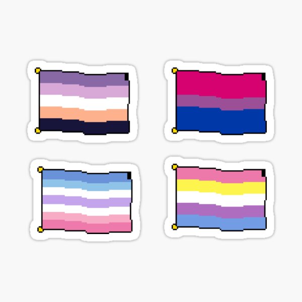 Pixel Bi Pride Flags Sticker For Sale By Team74 Redbubble