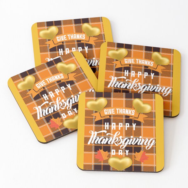 Item preview, Give Thanks and Happy Thanksgiving Day!! (Gold Hearts) designed and sold by SunMoonBeyond.