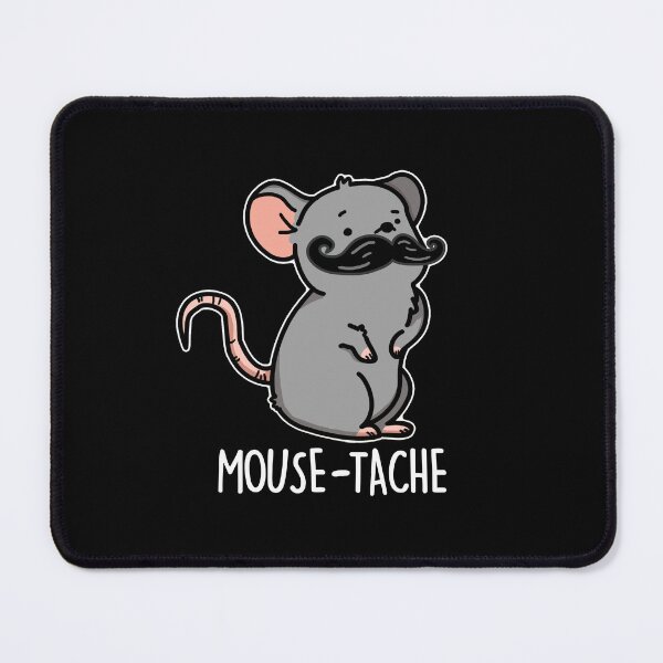 Item preview, Mouse-tache Funny Mouse Puns (Dark BG) designed and sold by punnybone.