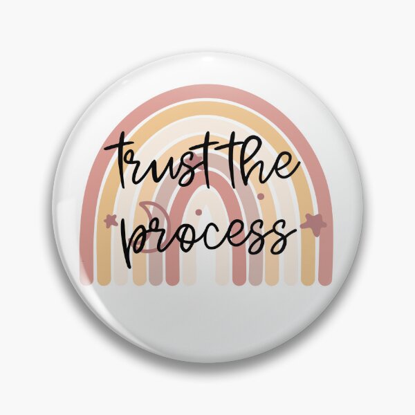 Item preview, Trust the Process- Retro Rainbow Motivational Quote designed and sold by mann-doodles.