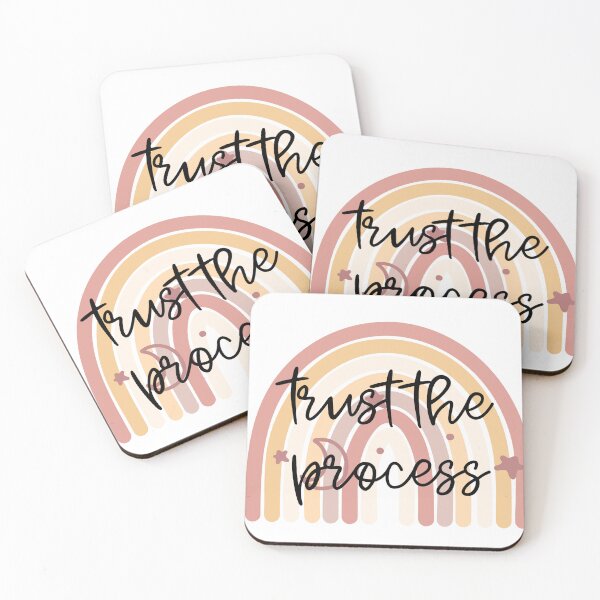 Item preview, Trust the Process- Retro Rainbow Motivational Quote designed and sold by mann-doodles.