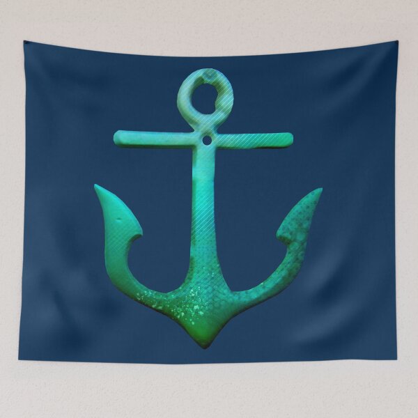 Item preview, Mermaid Nautical Green Anchor designed and sold by ChristinasMess.