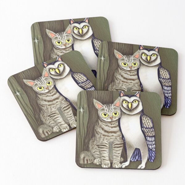 Item preview, Cat and Owl Friends designed and sold by CoolDesign2000.