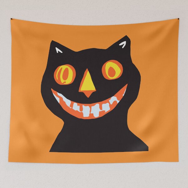 Item preview, Black Halloween Smiley Cat designed and sold by Trace1234.