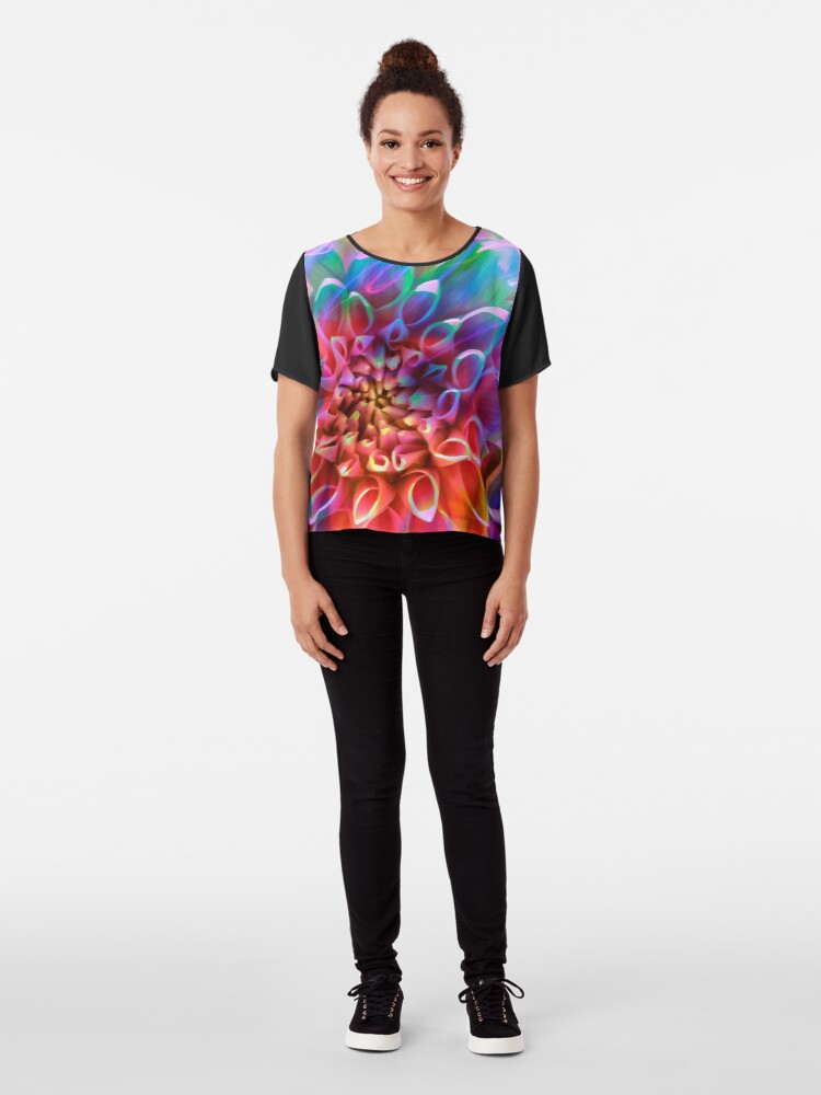 Alternate view of "Crosshairs of a Perpetual Doppler Shift" Chiffon Top