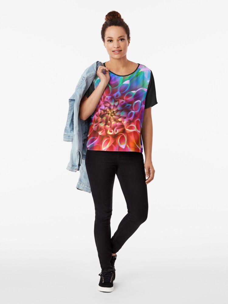 Alternate view of "Crosshairs of a Perpetual Doppler Shift" Chiffon Top