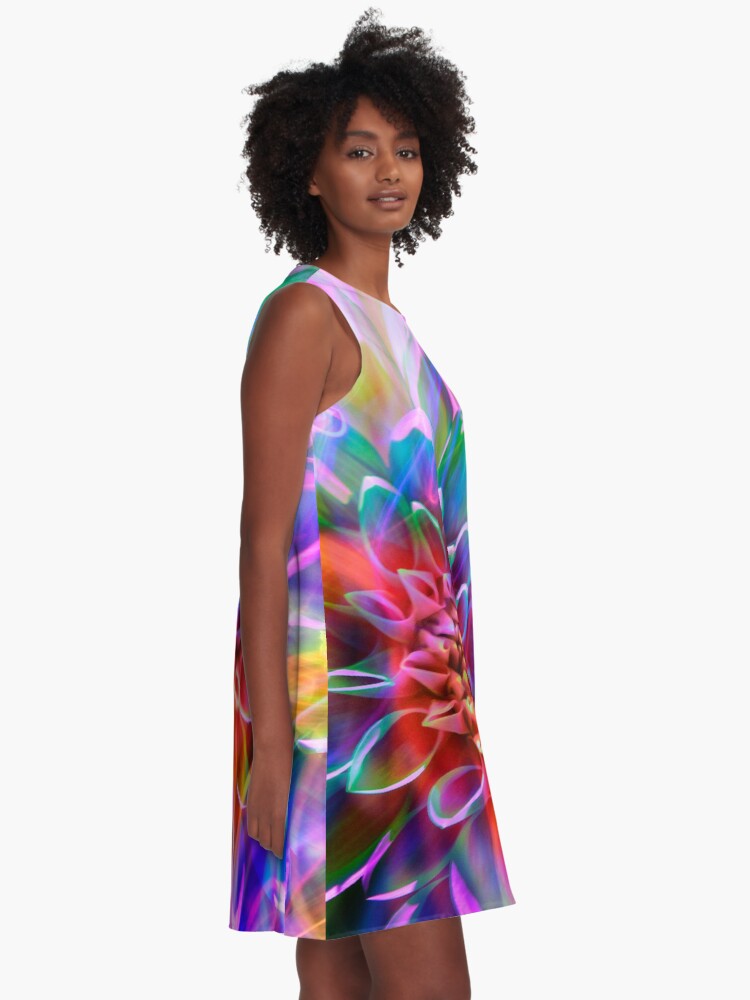 Alternate view of "Crosshairs of a Perpetual Doppler Shift" A-Line Dress