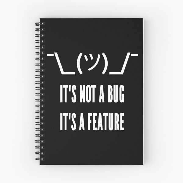 Artikelvorschau, Programmierer Design Shrug It's not a bug, it's a feature entworfen und verkauft von geeksta.
