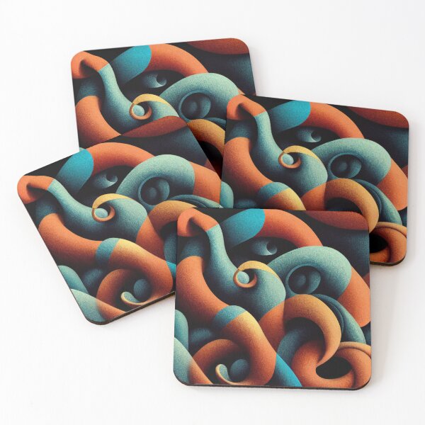 Item preview, Blue and Orange Squiggly Pattern designed and sold by DirtyBirdLad.