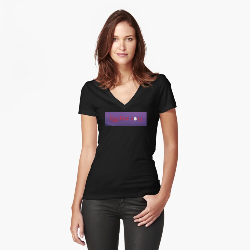 Item preview, Fitted V-Neck T-Shirt designed and sold by EggMan69.