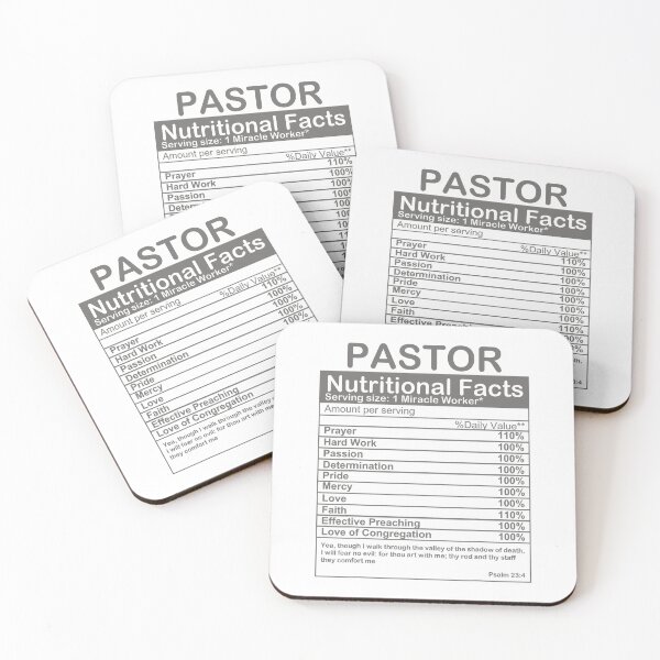 Item preview, Pastor Nutritional Facts Funny Pastor Appreciation Cool Preacher designed and sold by Abaddon-art.