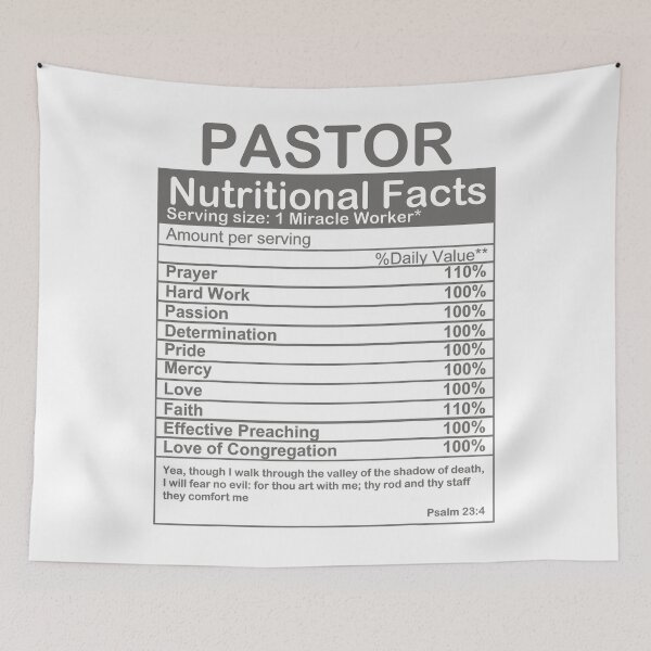 Item preview, Pastor Nutritional Facts Funny Pastor Appreciation Cool Preacher designed and sold by Abaddon-art.