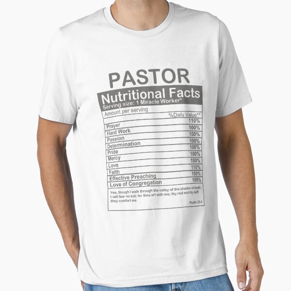 Item preview, Pastor Nutritional Facts Funny Pastor Appreciation Cool Preacher designed and sold by Abaddon-art.