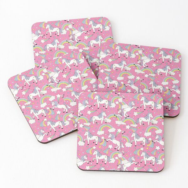 Item preview, Unicorn & Rainbows pattern in pink  designed and sold by carldaella.