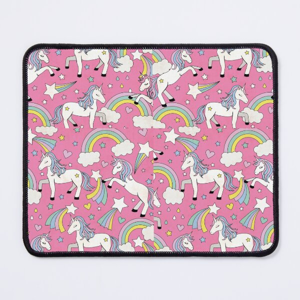 Item preview, Unicorn & Rainbows pattern in pink designed and sold by carldaella.