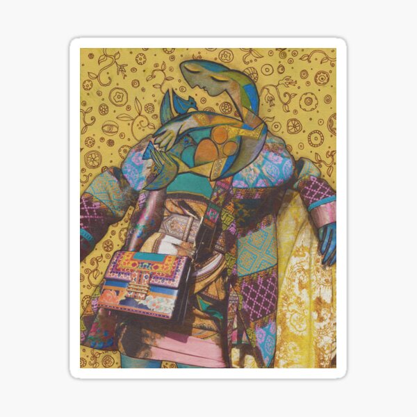 Girl with Bluebirds Sticker