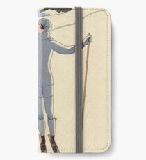 Skifahren Winter, der französische Modeillustration der Paare küsst iPhone Flip-Case/Hülle/Klebefolie