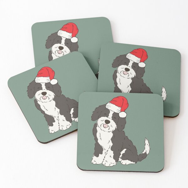 Item preview, Sheepadoodle Christmas Santa Sheeppoo Doodle Dog Holiday designed and sold by thepawster.