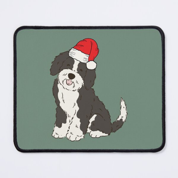 Item preview, Sheepadoodle Christmas Santa Sheeppoo Doodle Dog Holiday designed and sold by thepawster.