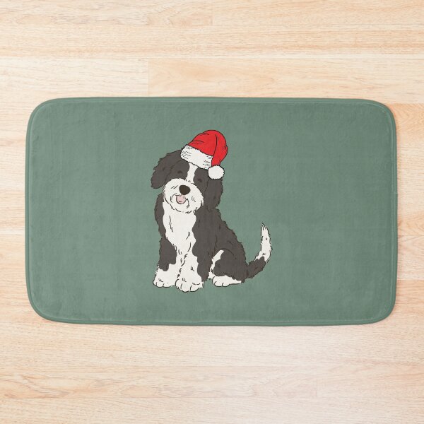 Item preview, Sheepadoodle Christmas Santa Sheeppoo Doodle Dog Holiday designed and sold by thepawster.