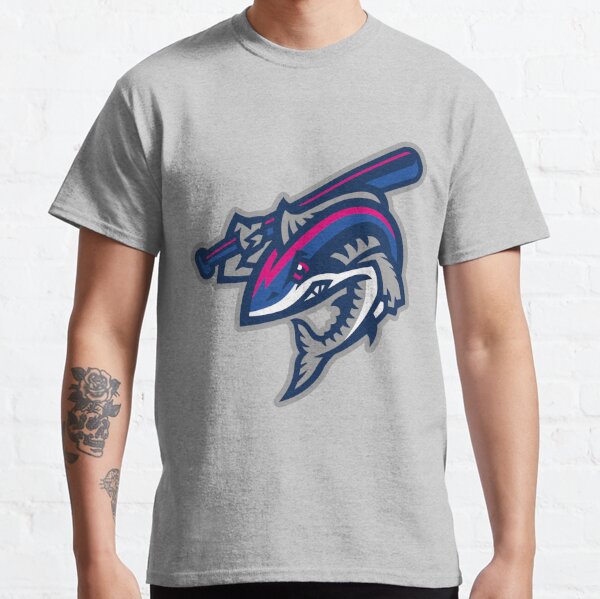 Men's Champion Gray Pensacola Blue Wahoos Jersey T-Shirt