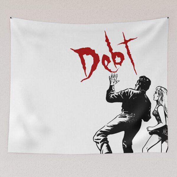 Item preview, 'Debt' Modern Horror Story - Retro Design for T-shirts, mugs, phone cases and other accessories designed and sold by Ridiculam Toga.