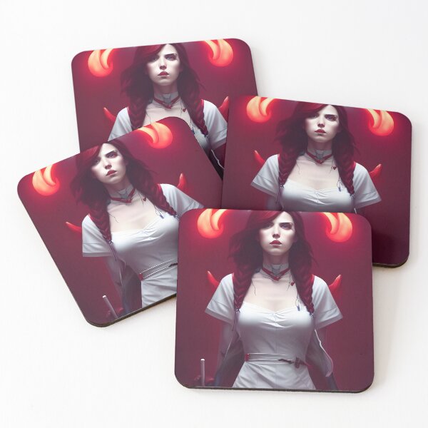 Item preview, Beautiful Redhead Vampire in Nurse Uniform Orange and Red designed and sold by Eliteijr.