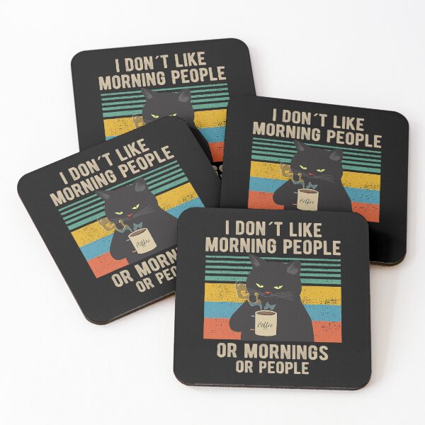 Item preview, I Don't Like Morning People Or Mornings Or People Coffee Cat designed and sold by ArcWarden-art.