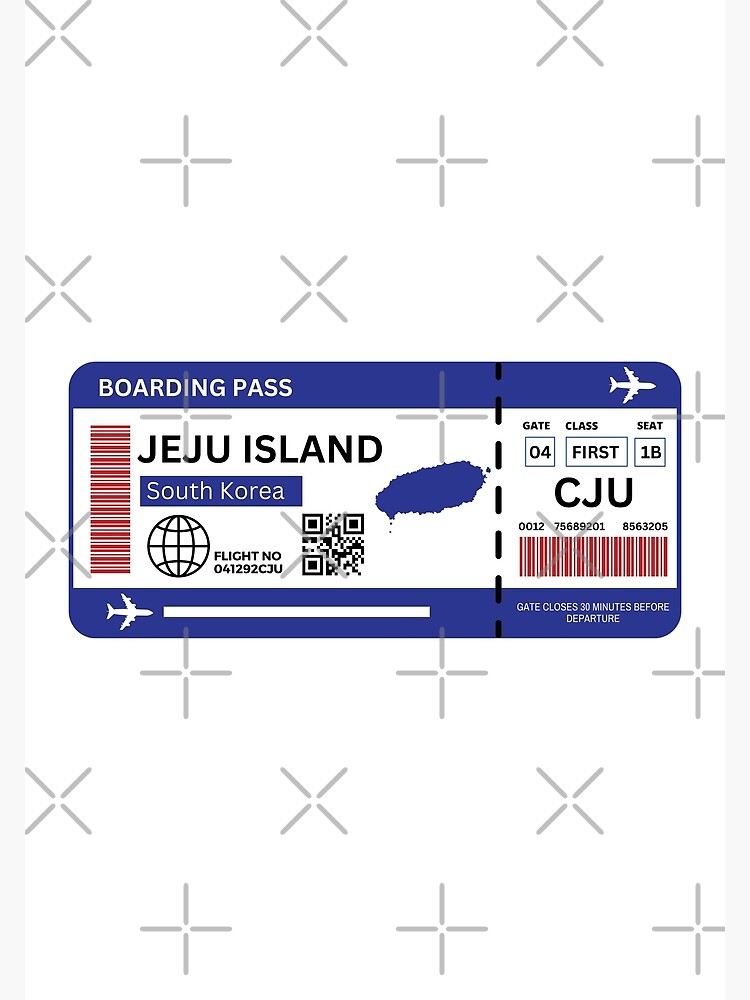 "Jeju Island Flight Ticket Boarding Pass Travel" Poster for Sale by