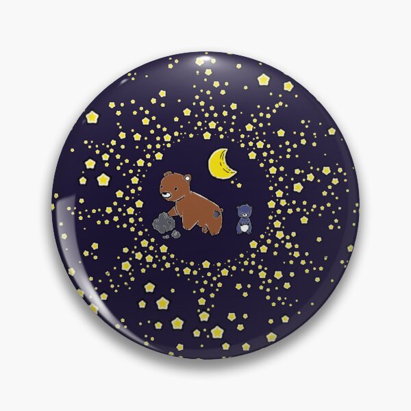 Item preview, Mama Bear/Papa Bear and Baby Bear with Rocks on Starry Moonlit Sky designed and sold by LawsonFabrics.