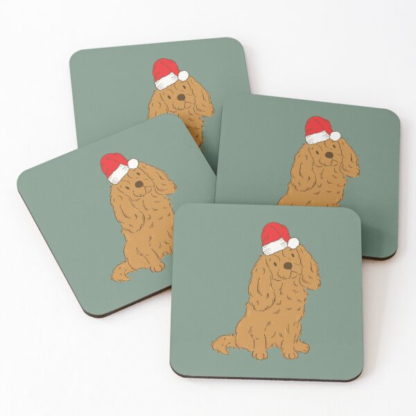 Item preview, Ruby Cavalier King Charles Spaniel Christmas Santa Cavie Dog Holiday designed and sold by thepawster.
