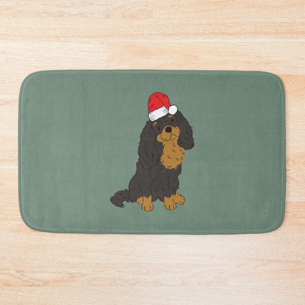 Item preview, Black and Tan Cavalier King Charles Spaniel Christmas Santa Cavie Dog Holiday designed and sold by thepawster.