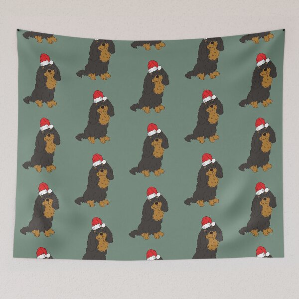 Item preview, Black and Tan Cavalier King Charles Spaniel Christmas Santa Cavie Dog Holiday designed and sold by thepawster.