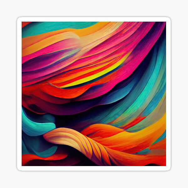 Abstract vibrant contrast colours Sticker