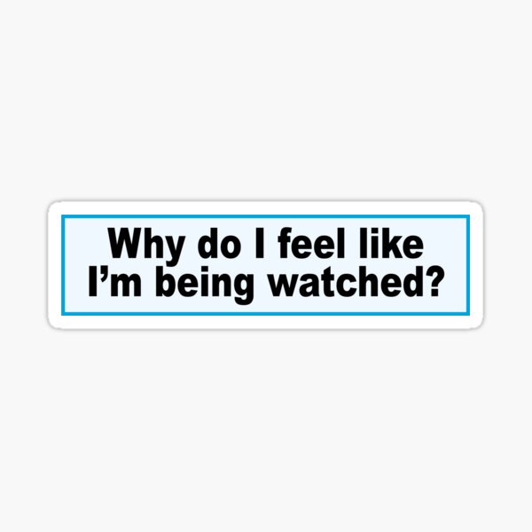 Bumper Sticker: Why Do I Feel Like I'm Being Watched? Sticker