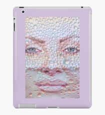 Pretty girl face against transparent water drips as background. iPad Case/Skin