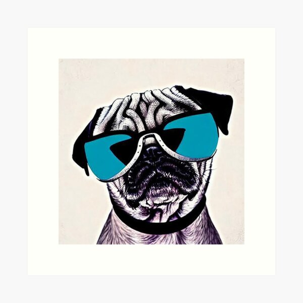 Funny 90s Vibe Pug Wearing Pink Sunglasses Vintage Pug Lover Gift - 90s  Style - T-Shirt
