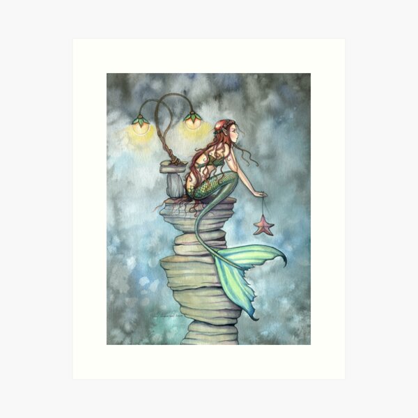 Item preview, Mermaid's Perch Fantasy Mermaid Art by Molly Harrison designed and sold by Molly  Harrison.