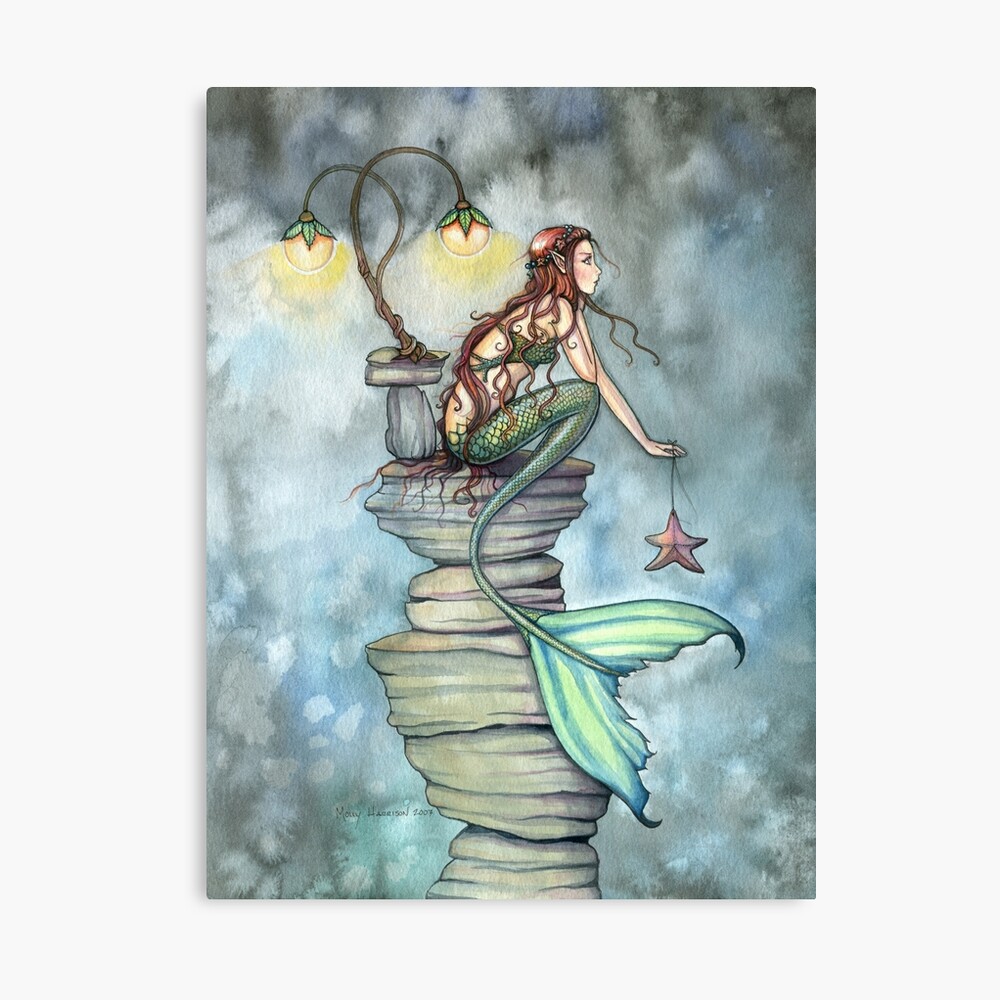 Impression rigide for Sale avec l'œuvre « Lumières scintillantes Licorne  Fantasy Art par Molly Harrison » de l'artiste Molly Harrison