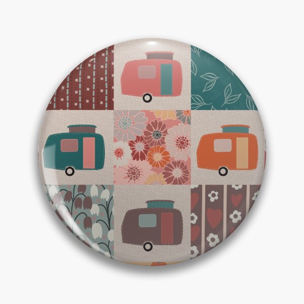 Item preview, Colourful Patchwork of Vintage Caravans  designed and sold by NattyDesigns.