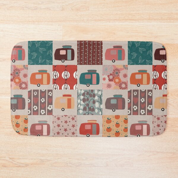 Item preview, Colourful Patchwork of Vintage Caravans  designed and sold by NattyDesigns.
