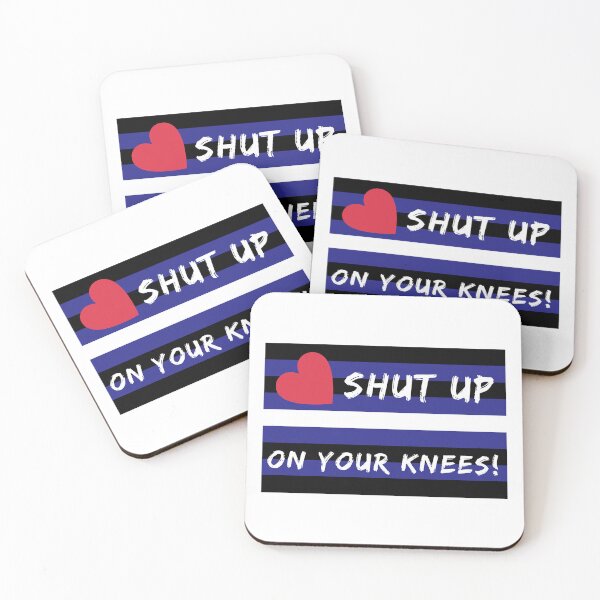 Item preview, WOOFZ® Leather Pride Flag Shut Up On Your Knees designed and sold by woofz.